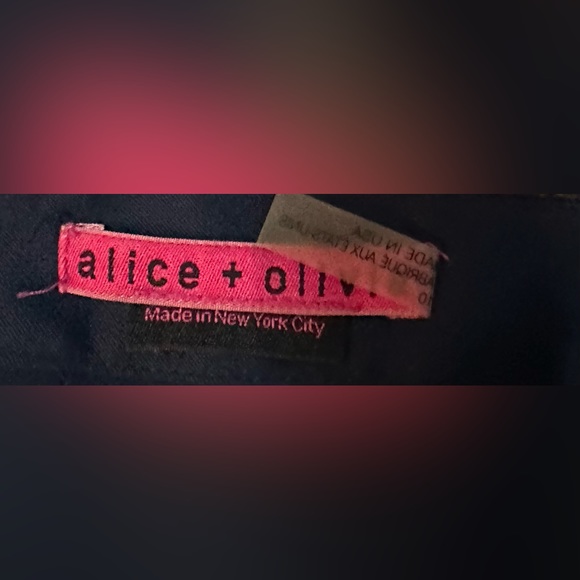 Alice + Olivia Womens Casual Back Zip Front Pleated Straight Pants Navy Blue - Picture 4 of 8